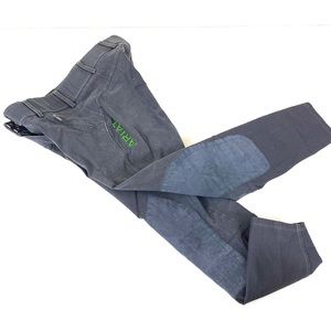 Ariat Prix Grey Green Logo Riding Pants sz US 22R